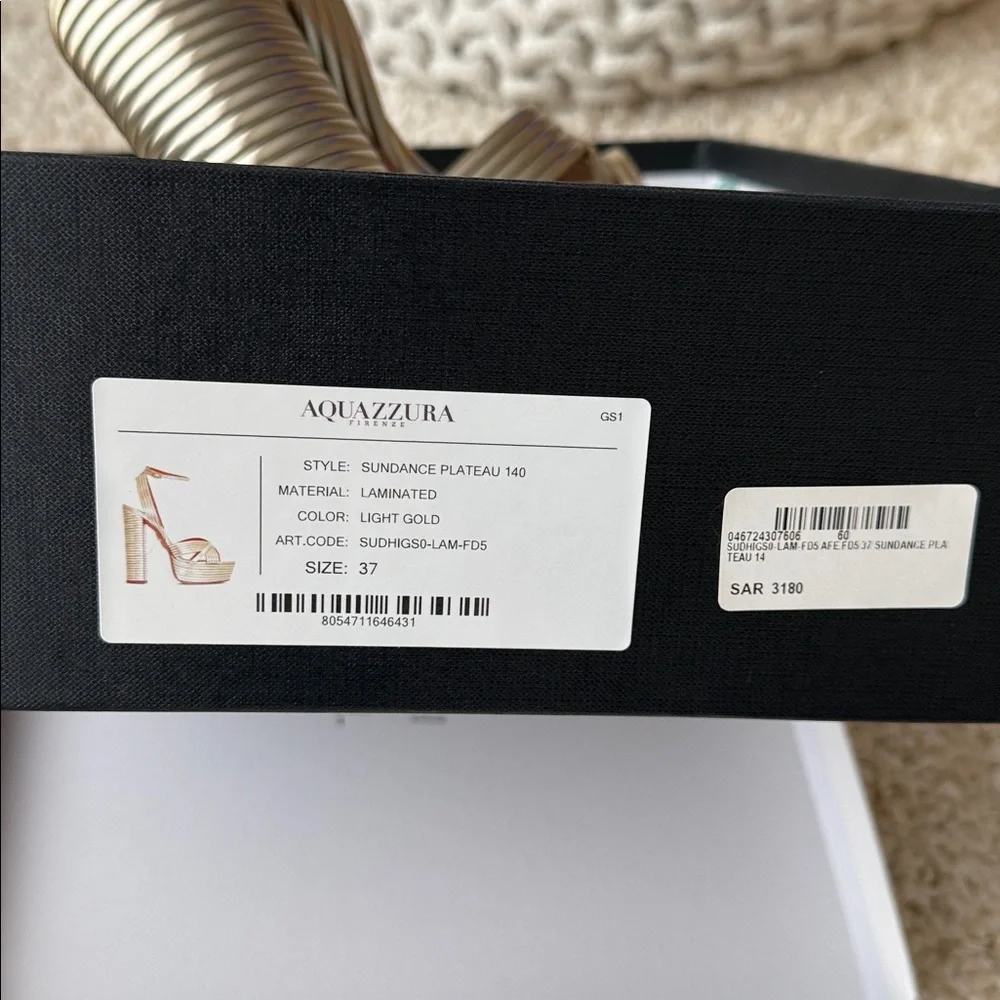 Aquazzura Sundance Plateau 140 (Light Gold)